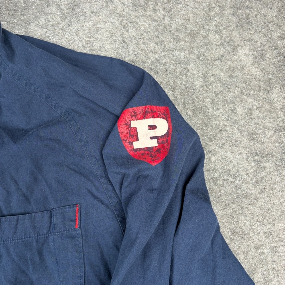 Phat Farm Button Up Shirt Mens 4XL Navy Blue Y2K Streetwear Graphic Long Sleeve - Picture 8 of 13